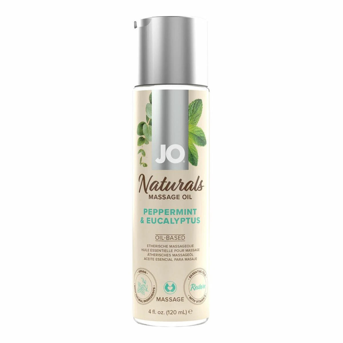 System Jo Sistema JO - Naturals Massage Oil Peppermint & Eucalyptus 120 ml