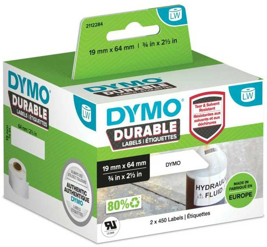Dymo Dymo LW patvarus 19 mm x 64 mm 2x 450 vnt.
