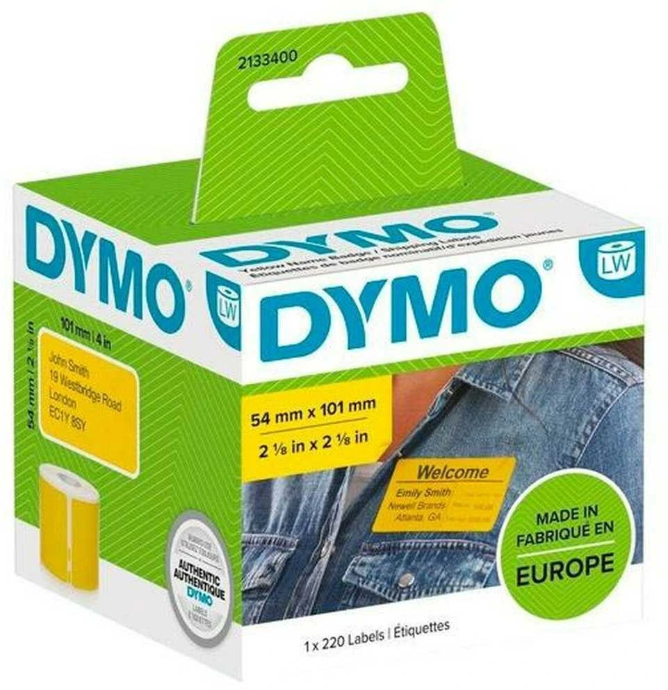 DYMO Etiketės 54 x 101mm / (2133400) - Geltonos