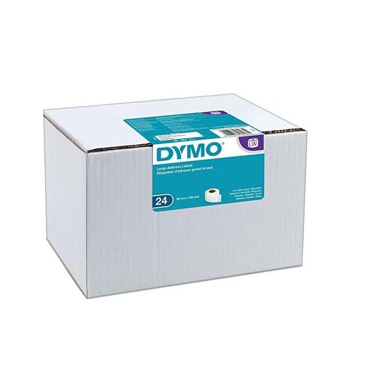 LabelWriter baltos adresų etiketės, 89x36mm, 24 pak. (6240vnt), birios DYMO / S0722390