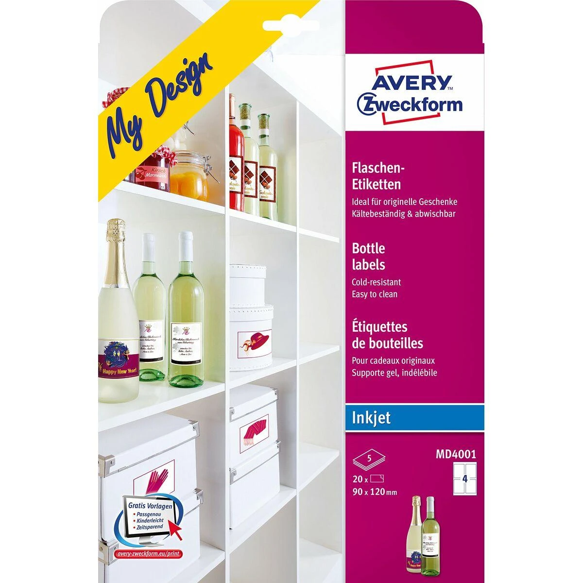 Avery Zweckform butelių etiketės (MD4001)