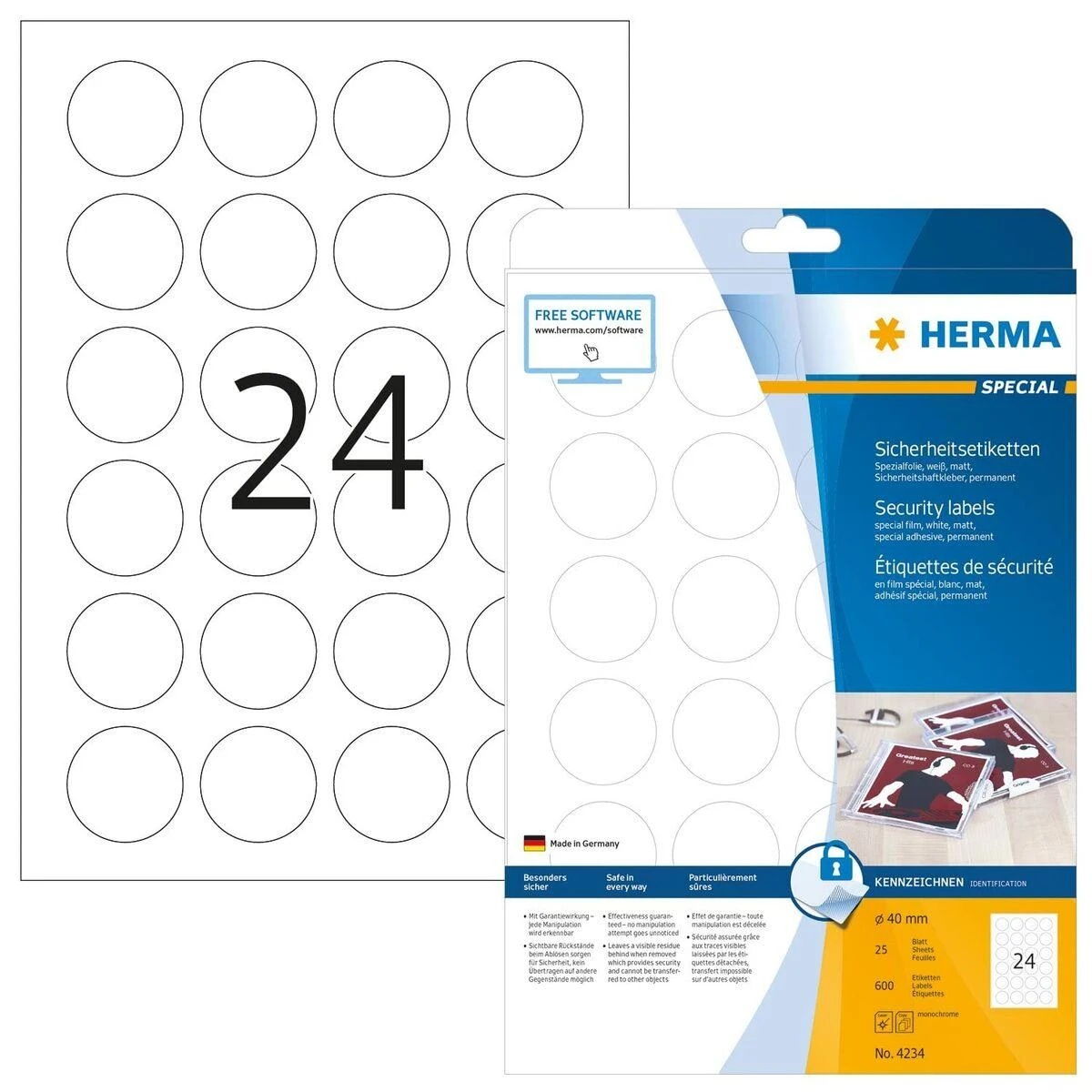 Herma Plytos lipnios etiketės (4234)