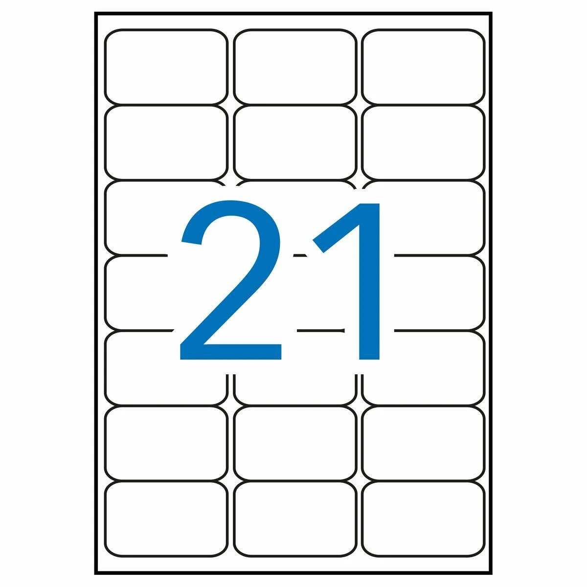 Lipnios etiketės Apli, A4, 63.5×38,1mm, 21 etiketė lape, 100 lapų, baltos spalvos