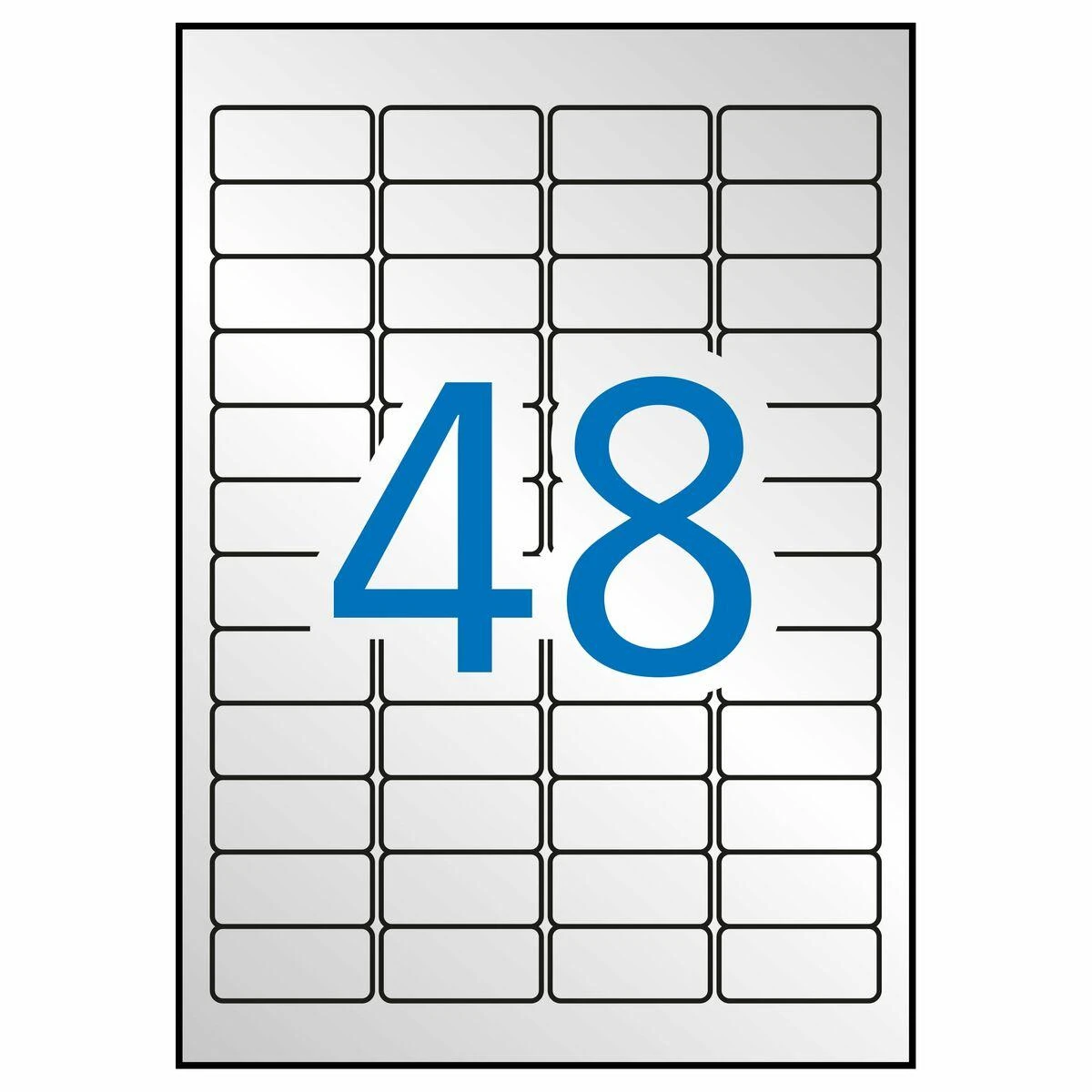 Lipnios etiketės Apli, A4, 45.7×21.2mm, 48 etiketės lape, 20 lapų, sidabrinės spalvos