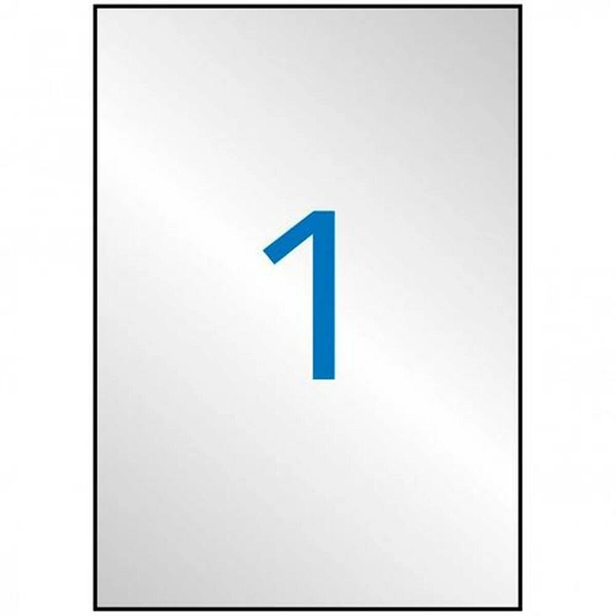 Lipnios etiketės Apli, A4, 210x297mm, 1 etiketė lape, 20 lapų, sidabrinės spalvos
