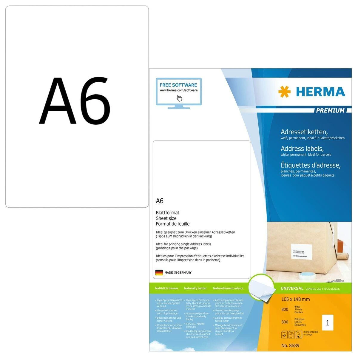 Carruzzo HERMA 8689 ženklinimo etiketė Balta