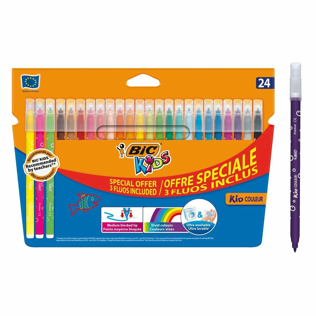 Bic Flamastry Kid Couleur Fluo 24 kolory