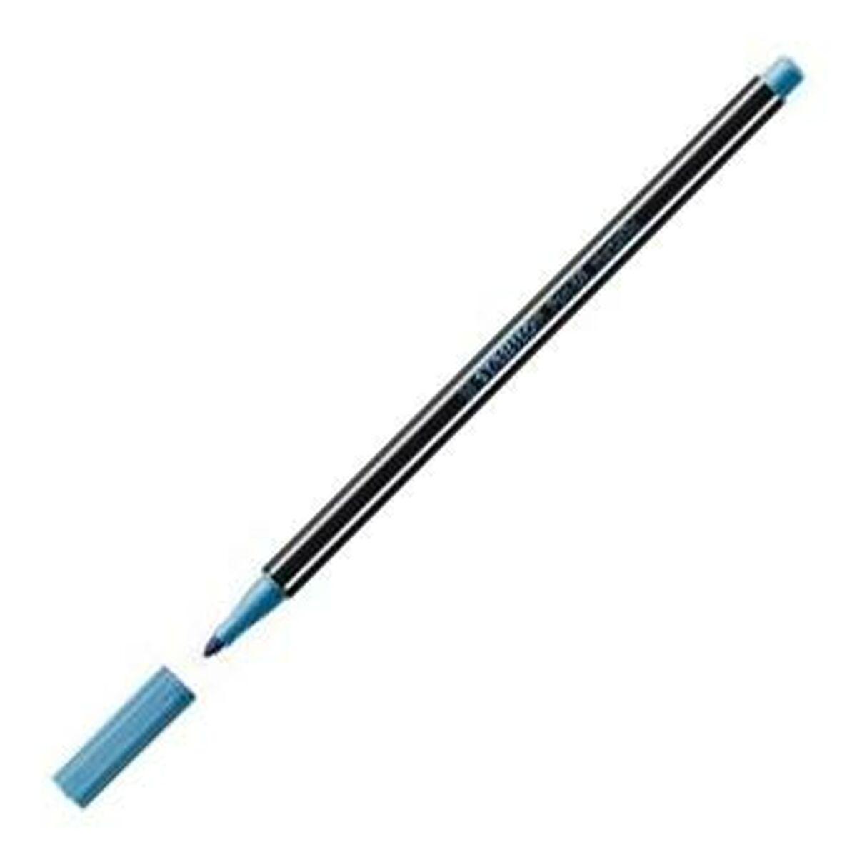 Metalikos flomasteris - STABILO - Pen 68 - 10 vnt. rinkinys - Vidutinė galiukas - Metalinė mėlyna - 1,4 mm