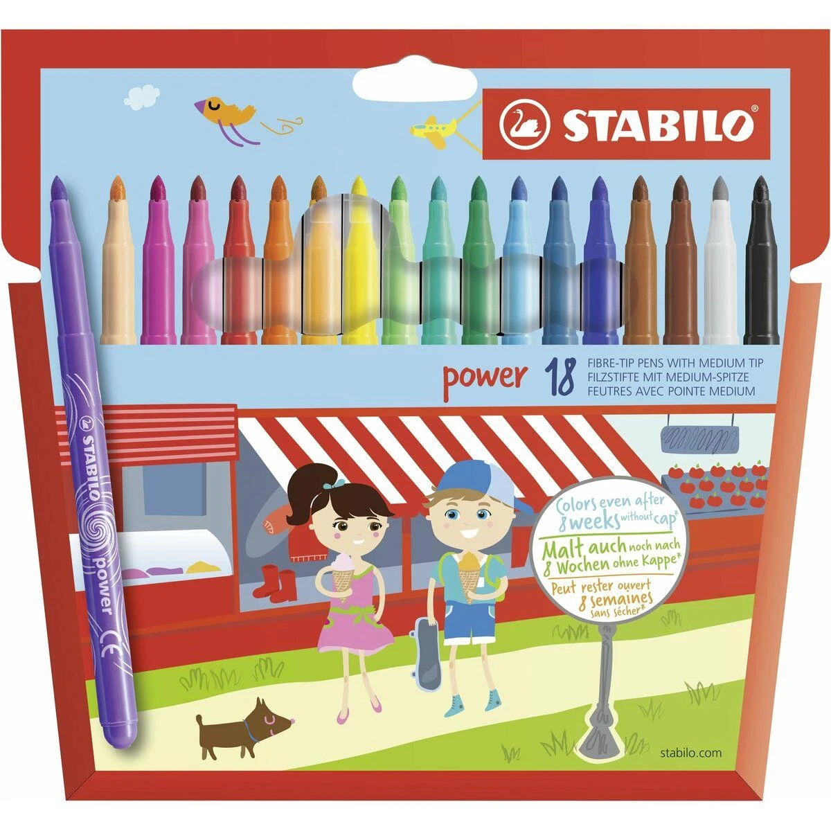Stabilo Flomasteriai POWER 18sp.