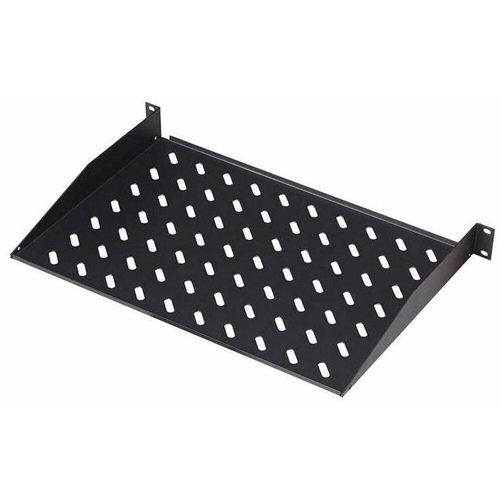 „Digitus“ | 1U fiksuota lentyna stelažams | DN-19 TRAY-1-400-SW | Fiksuoto montavimo lentynas galima lengvai sumontuoti ant dviejų priekinių 483 mm (19 colių) profilio bėgelių jūsų 483 mm (19 colių) tinklo arba serverio spintoje. Dėl stabilaus, perforuoto plieno lakšto, pasižyminčio didele apkrova, jie yra optimalus paviršius komponentams, kurie nėra tinkami 483 mm (19 colių) | Juodas