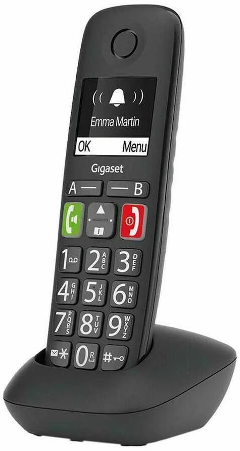 GIS Gigaset E290 Analoginio ryšio / DECT telefonas Skambintojo ID Juoda