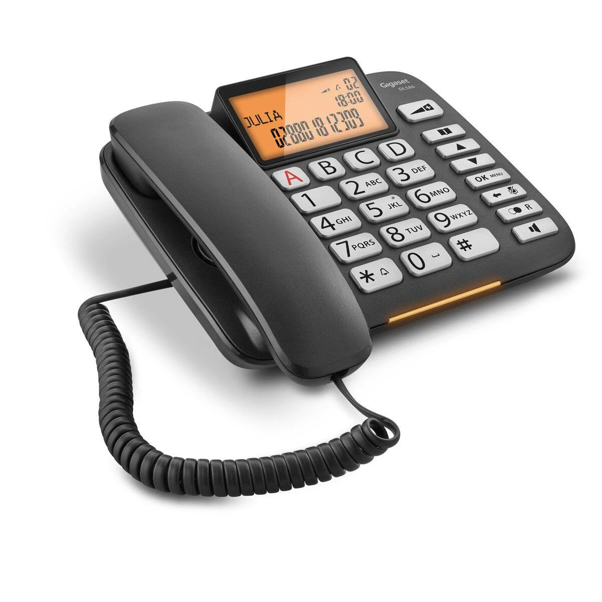GIS Gigaset DL580 Analoginis telefonas Skambintojo ID Juoda