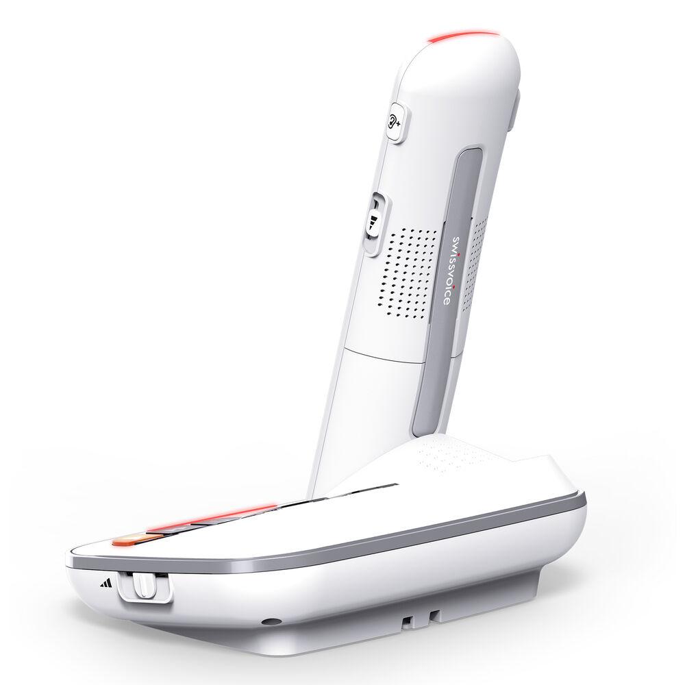 „Swissvoice Xtra 2355“ belaidis DECT telefonas su atsakikliu ir paveikslėlio numerio rinkimo mygtukais, baltas