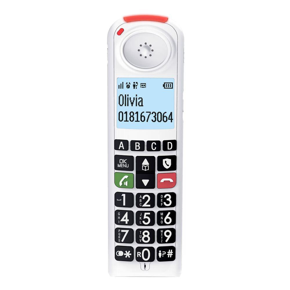„Swissvoice Xtra 2355“ belaidis DECT telefonas su atsakikliu ir paveikslėlio numerio rinkimo mygtukais, baltas