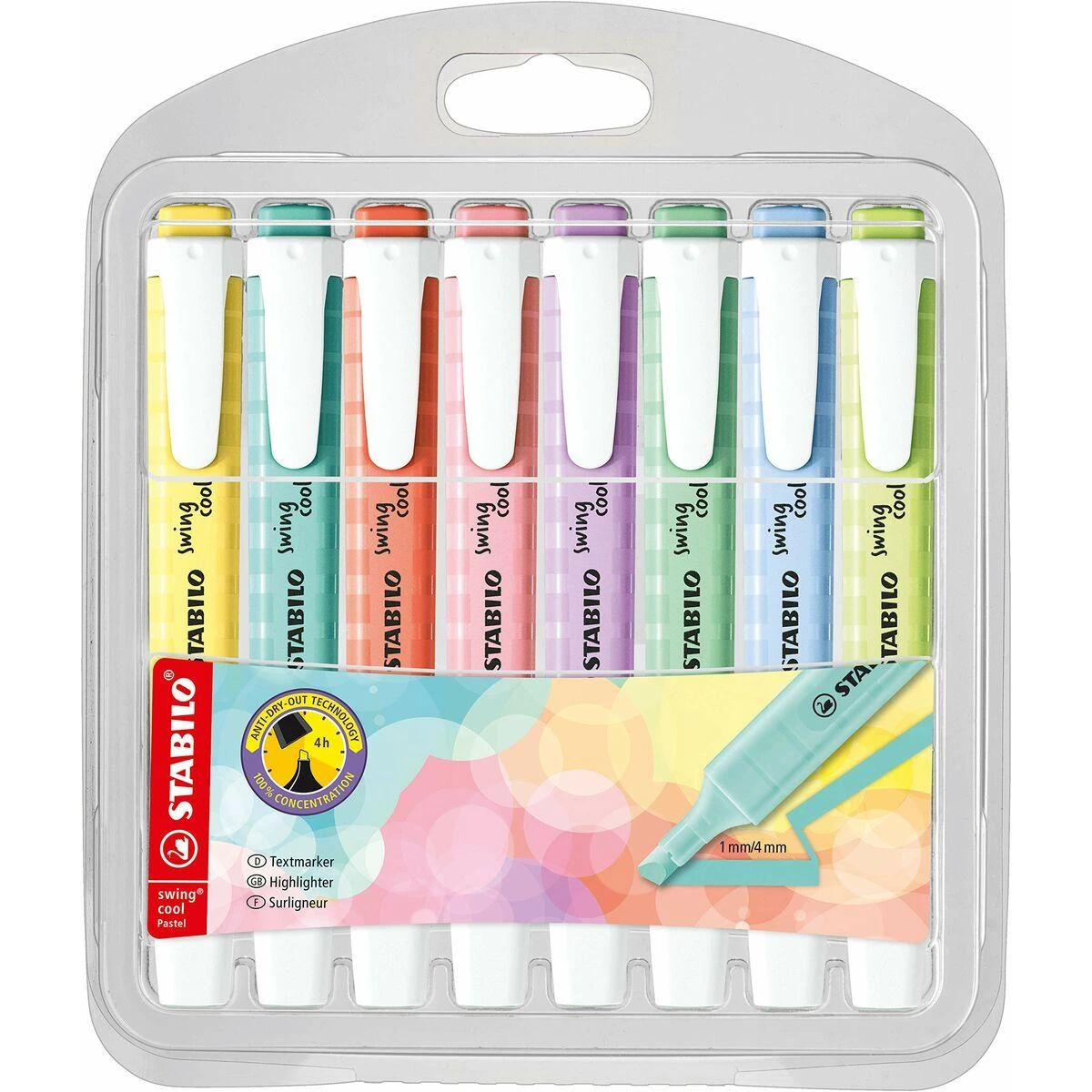 Stabilo Teksto žymekliai SWING COOL pastel 8vnt.