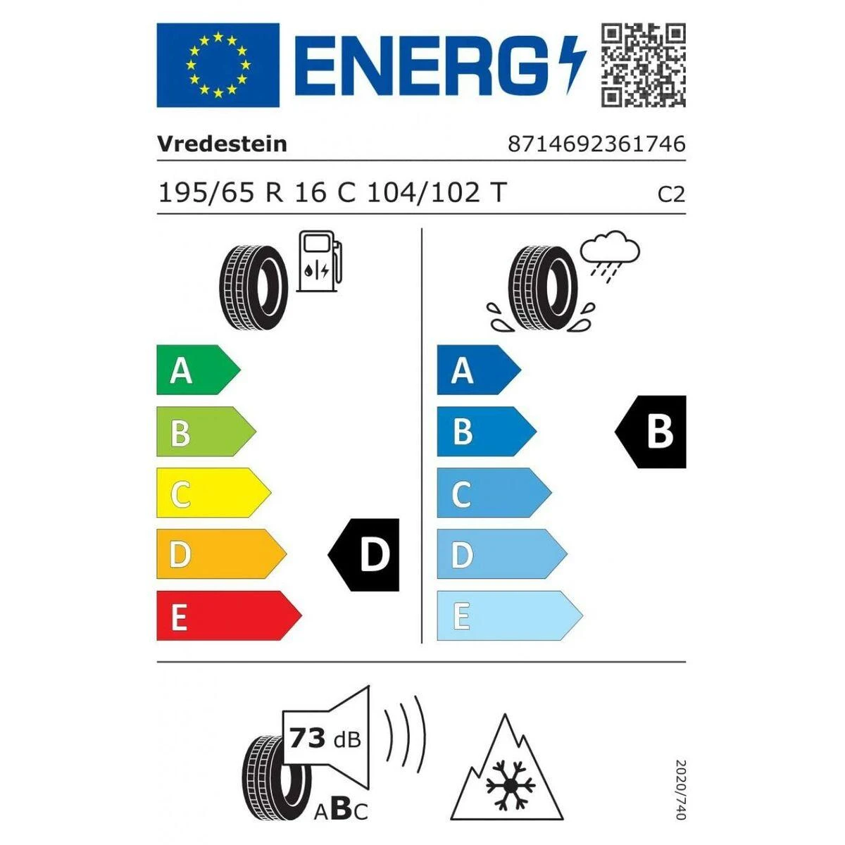 Vredestein 195/65R16C COMTRAC 2 WINTER+ 104/102T