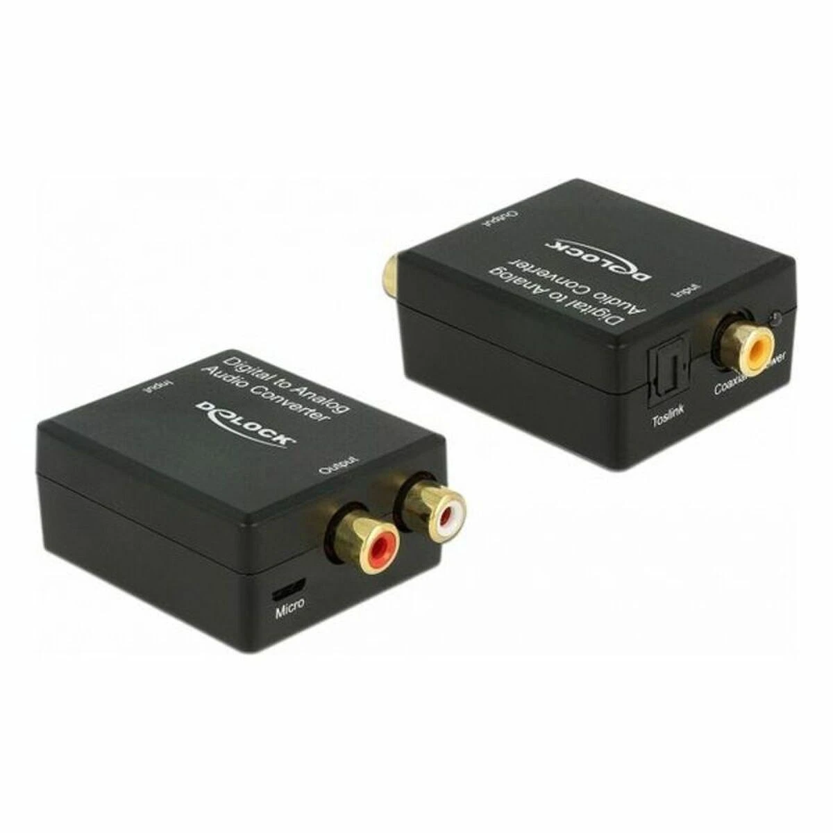 Delock adapteris AV Toslink - RCA (Cinch), juodas (63477)