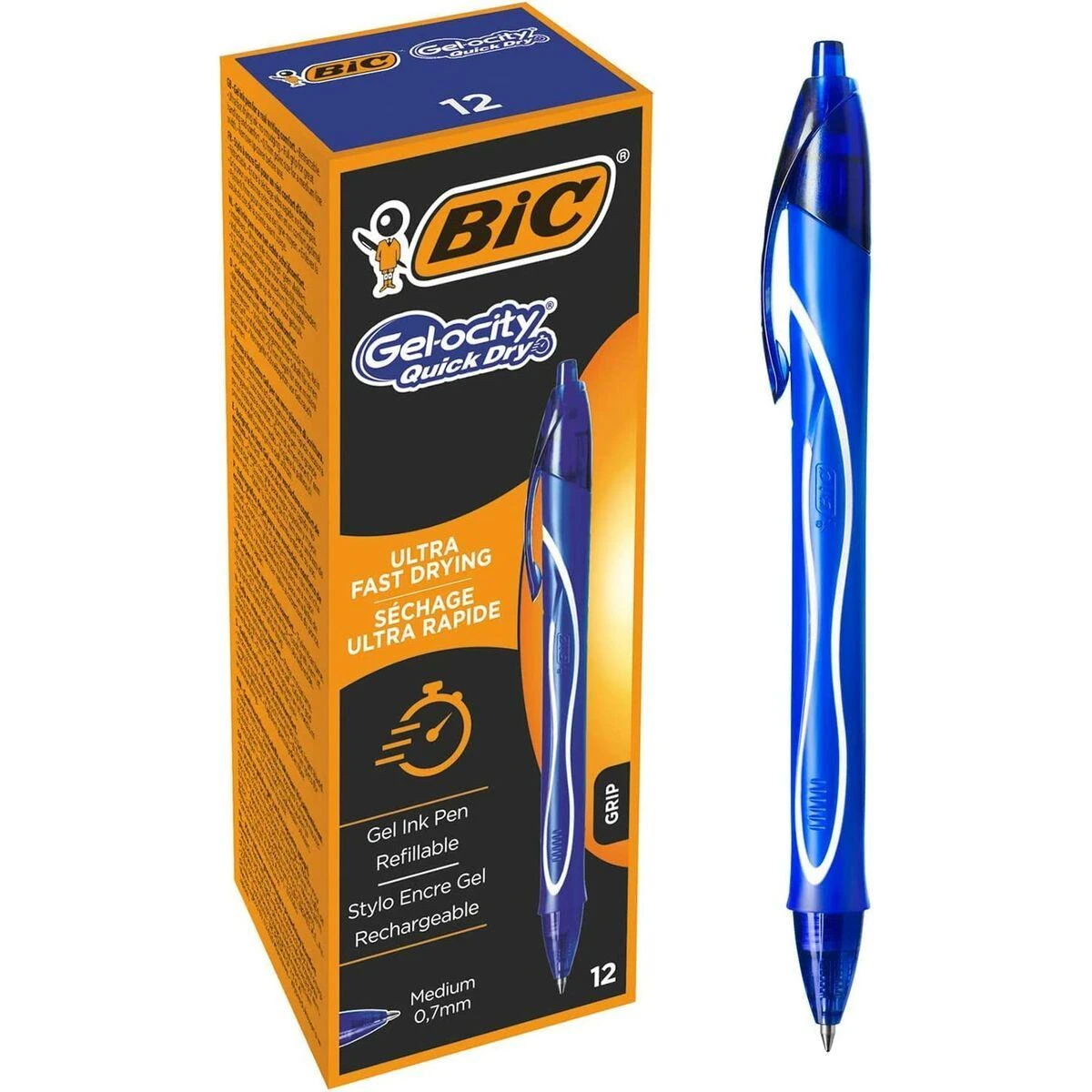Bic Gelinis rašiklis Gel-Ocity Quick Dry, mėlynas, pakuotėje 12 vnt. 498303
