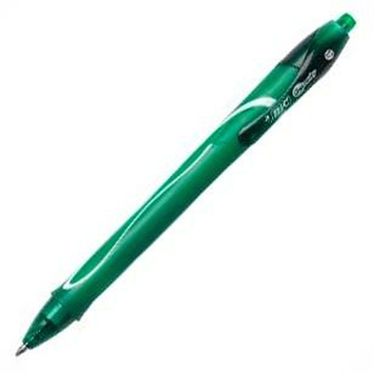 Bic Gelinis rašiklis Gel-Ocity Quick Dry, žalias, pakuotėje 12 vnt.