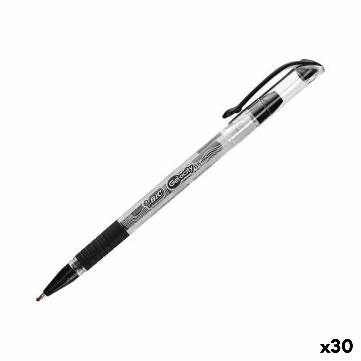 BIC Gelinis rašiklis Gel-ocity Stic 0,5 mm, juodas, pakuotėje 30 vnt.