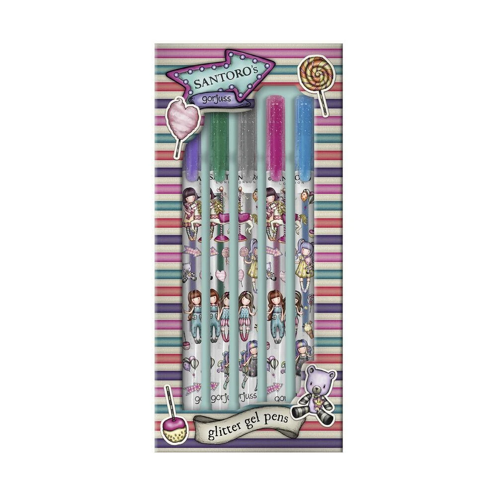 Santoro Rinkinys Gel Pens Fairground 5vnt