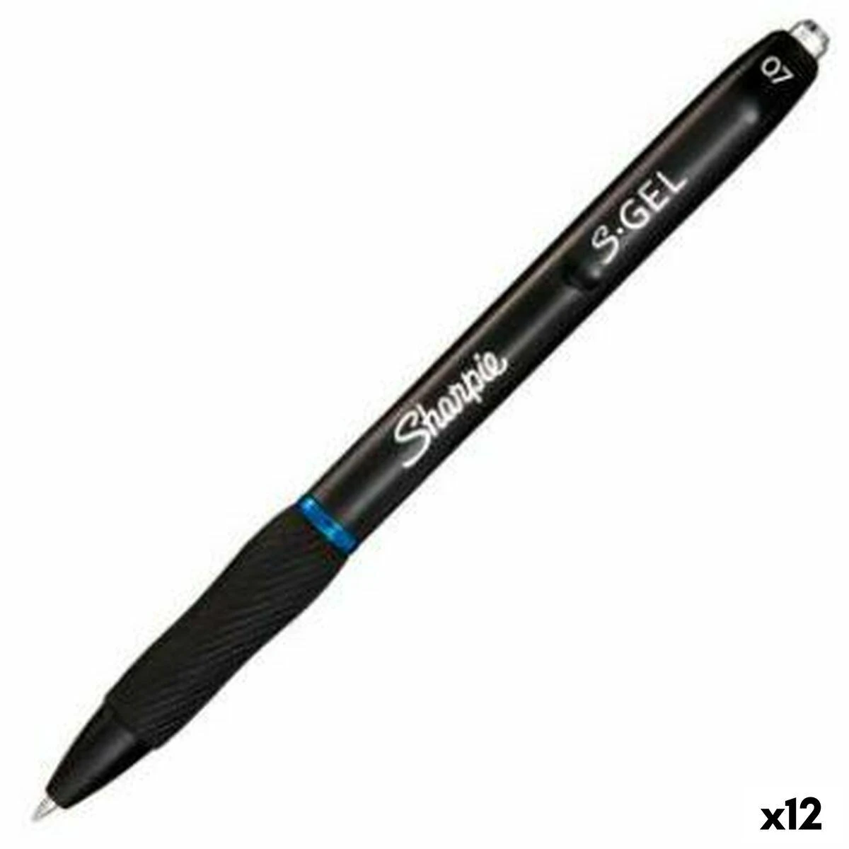 Sharpie S-Gel, ištraukiamas gelinis rašiklis, mėlynas, juodas, vidutinio dydžio, 0,7 mm, dėžutė