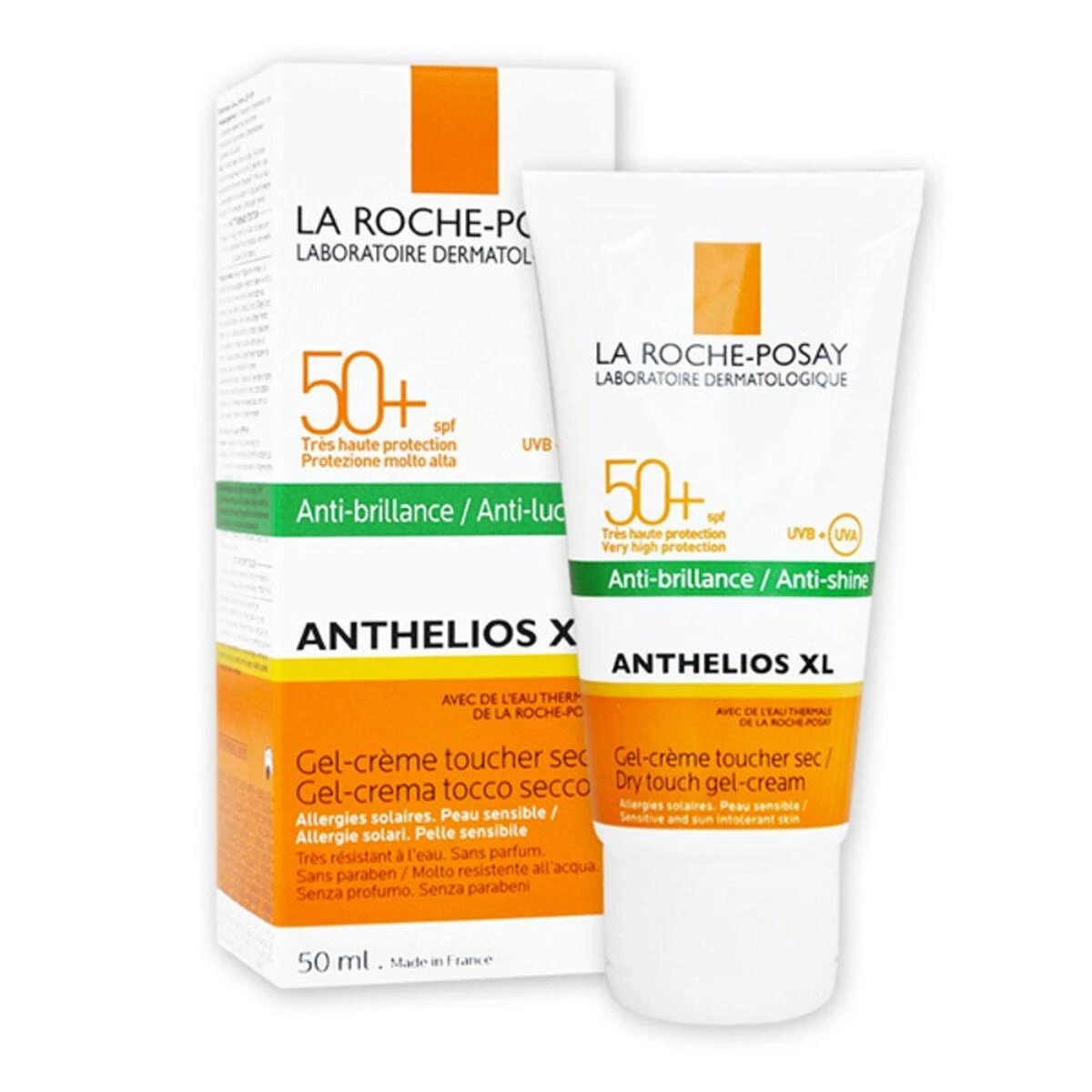 La Roche Posay Anthelios XL Anti-Shine Non-Perfumed Dry Touch Gel-Kreminis SPF 50+ apsauginis gelinis kremas jautriai veido odai, 50 ml