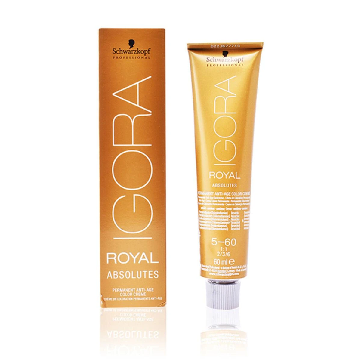 Schwarzkopf Igora Royal Absolutes 5-60 dažų pakuotė ir tūbelė