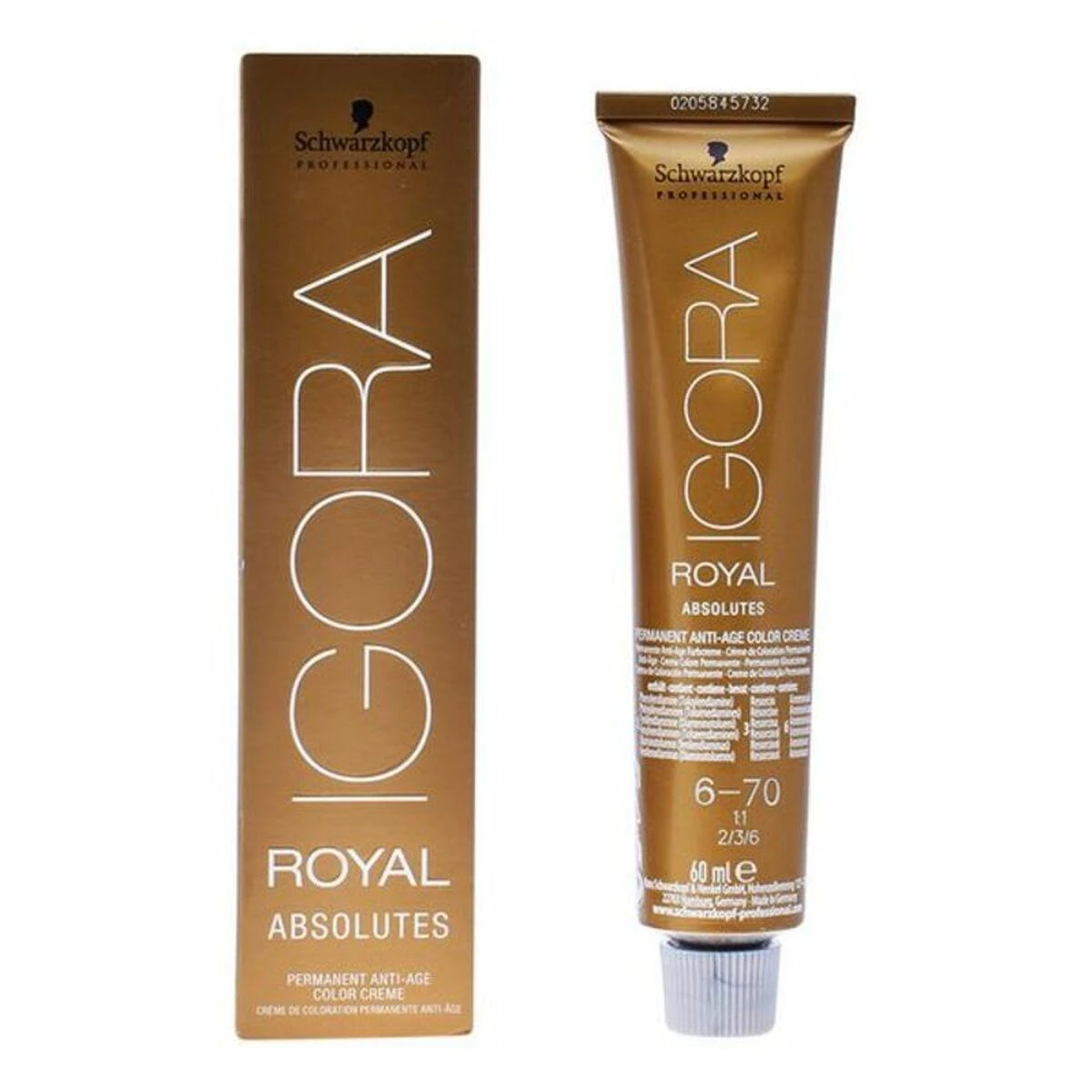 Schwarzkopf Igora Royal Absolutes ilgalaikio poveikio žilų plaukų dažai 60 ml - 6-70