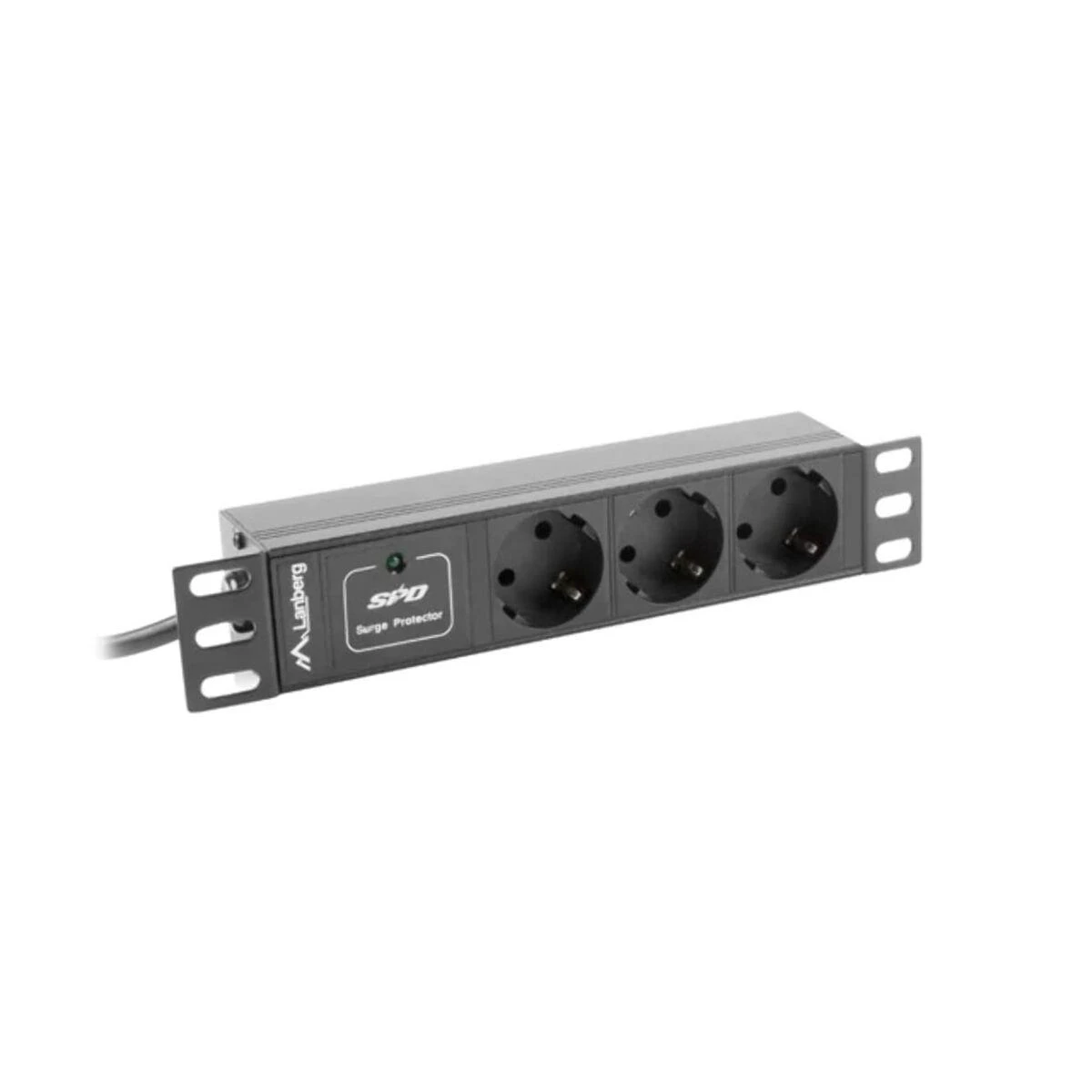 LANBERG PDU-03F-0200-BK PDU 10 1U 16A 3x 230v Schucko 2m Juodas