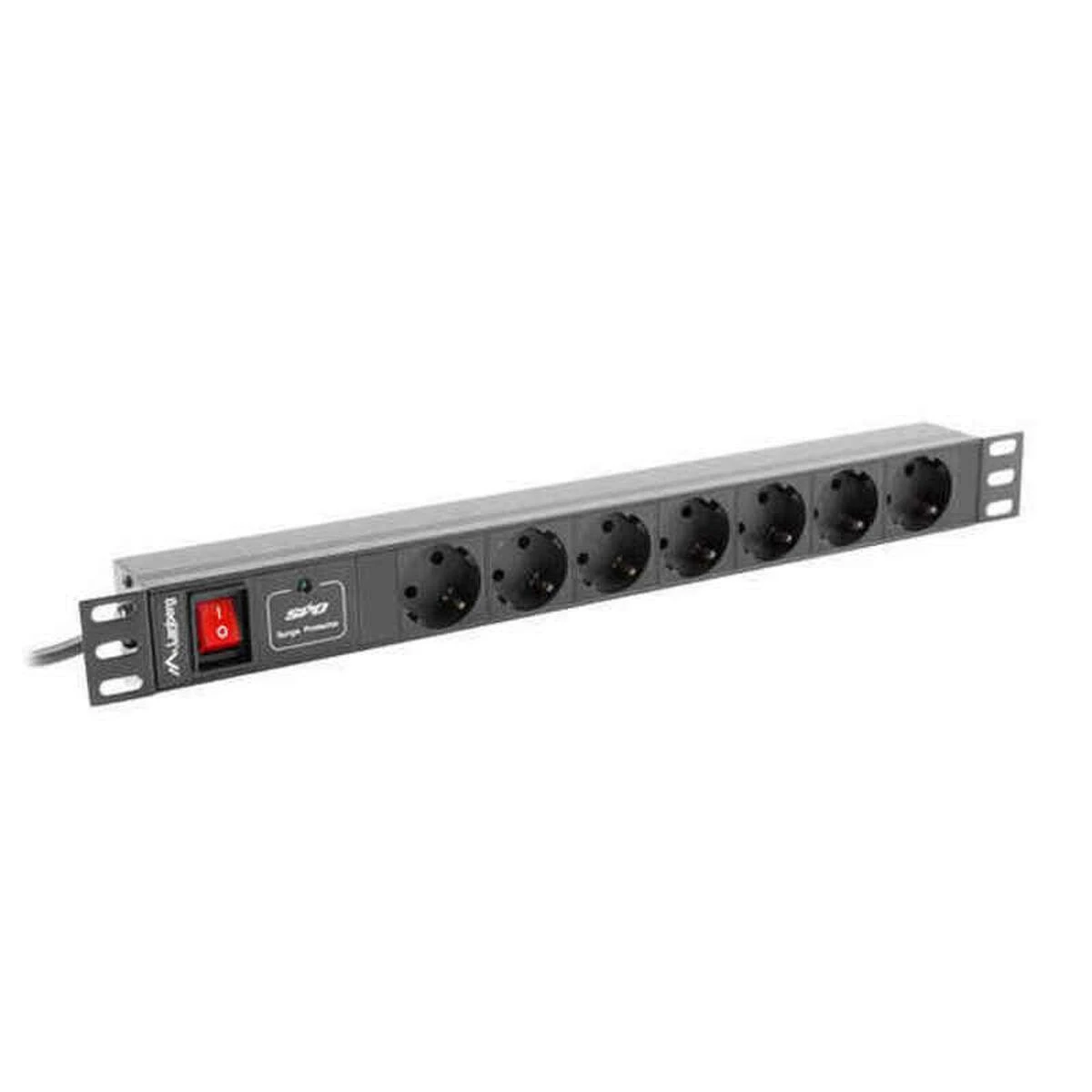 LANBERG PDU-07F-0200-BK PDU 1U 16A 7 sockets schuco 2m Juodas