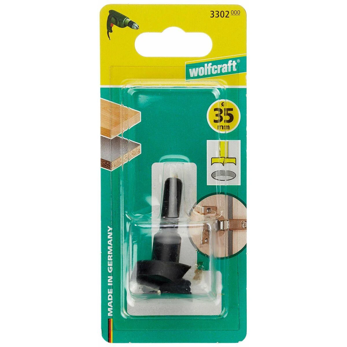 Furnitūros skylių grąžtas Wolfcraft 3302000; 35x53 mm