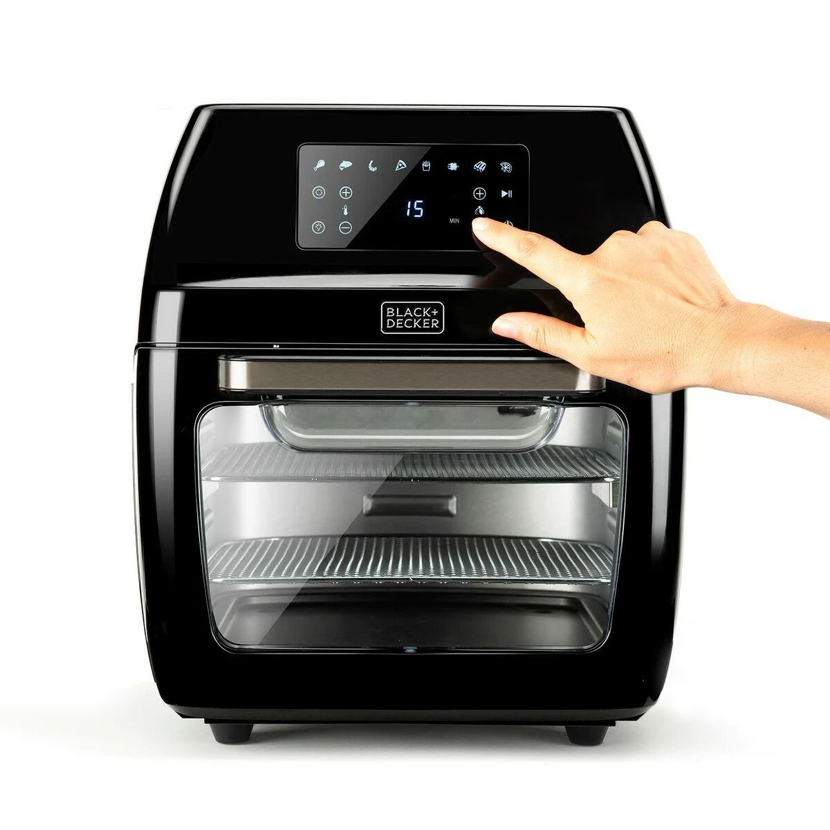 Gruzdintuvė Black & Decker Juodas & Decker Air fryer with orkaitė Juodas & Decker BXAFO1200E (1700W)