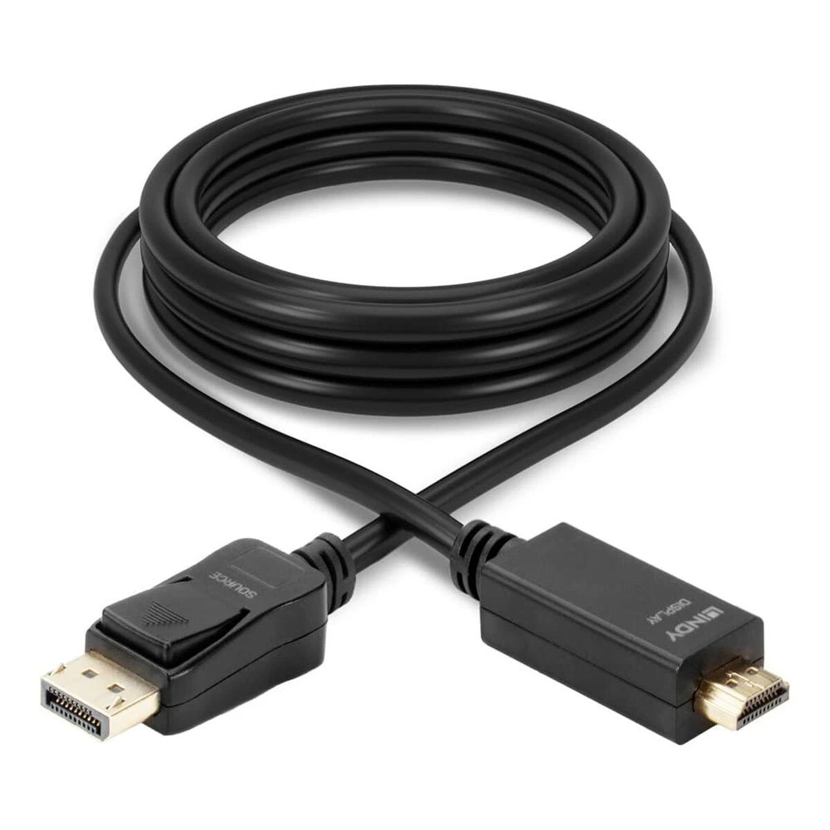 Adapteris - LINDY Ekranas Port į HDMI 4K30Hz Adapterio Kabelis, 0.5 m, Juodas
