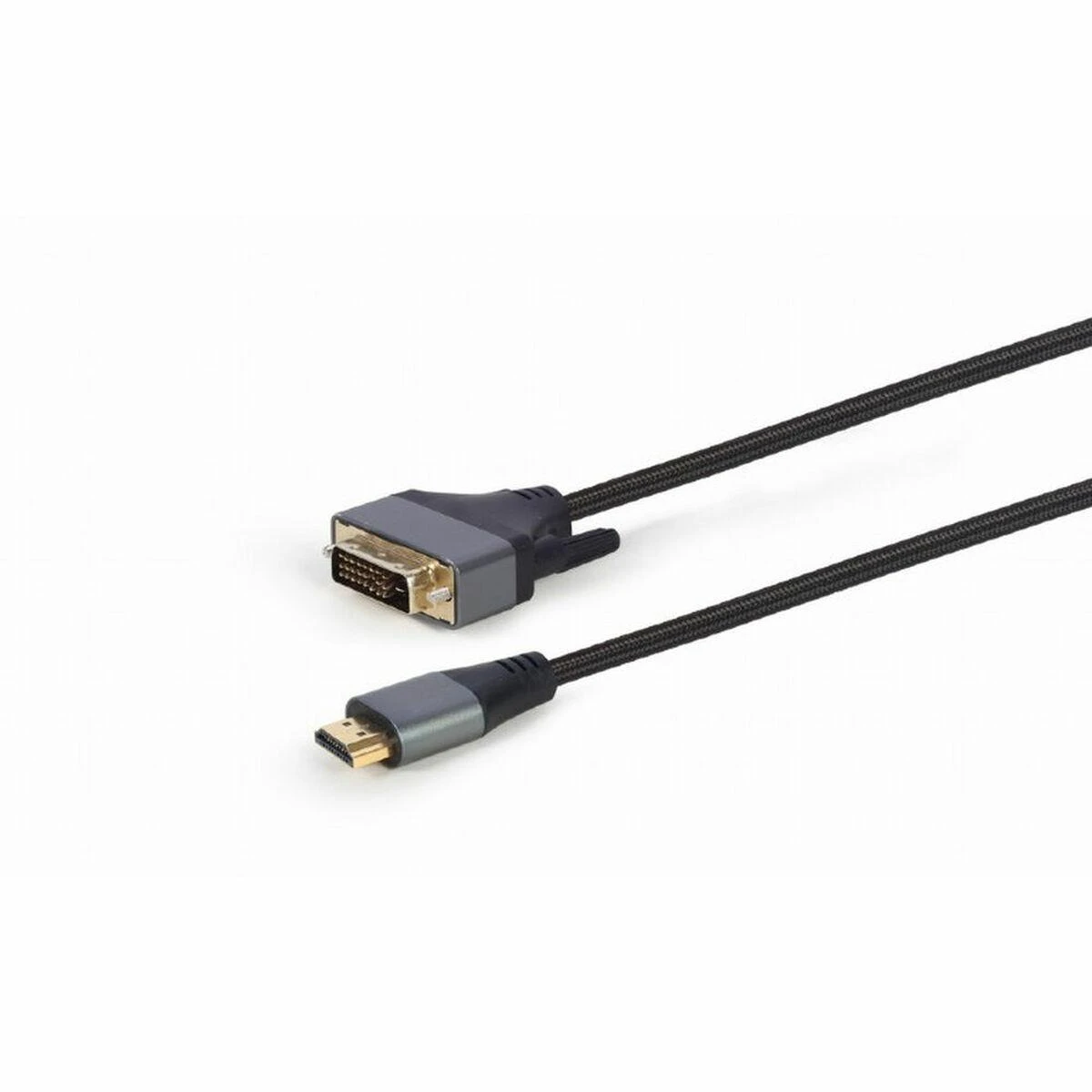 HDMI į DVI kabelis su pinta apsauga