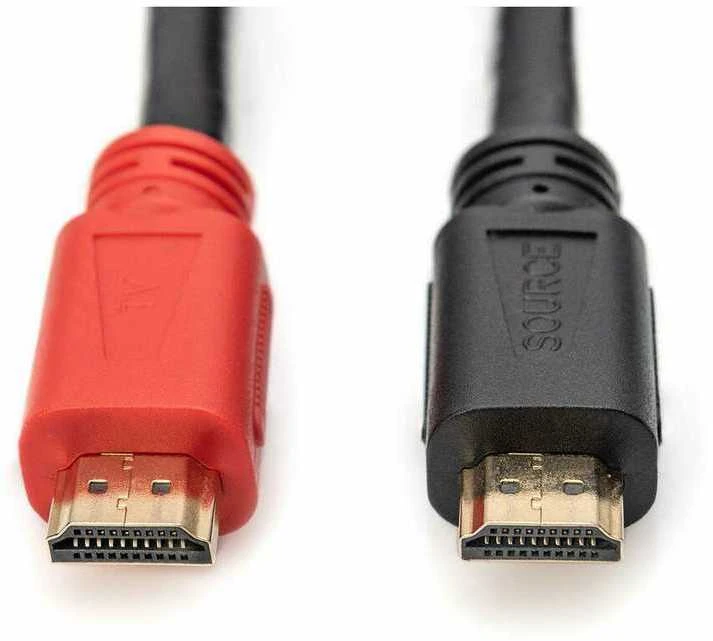 Assmann Electronic DIGITUS HDMI didelės spartos A tipo jungties kabelis su stiprintuvu. M/M 15.0m Full HD CE auksinis bl