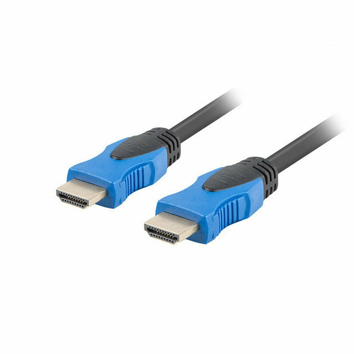 HDMI kabelis su mėlynomis jungtimis