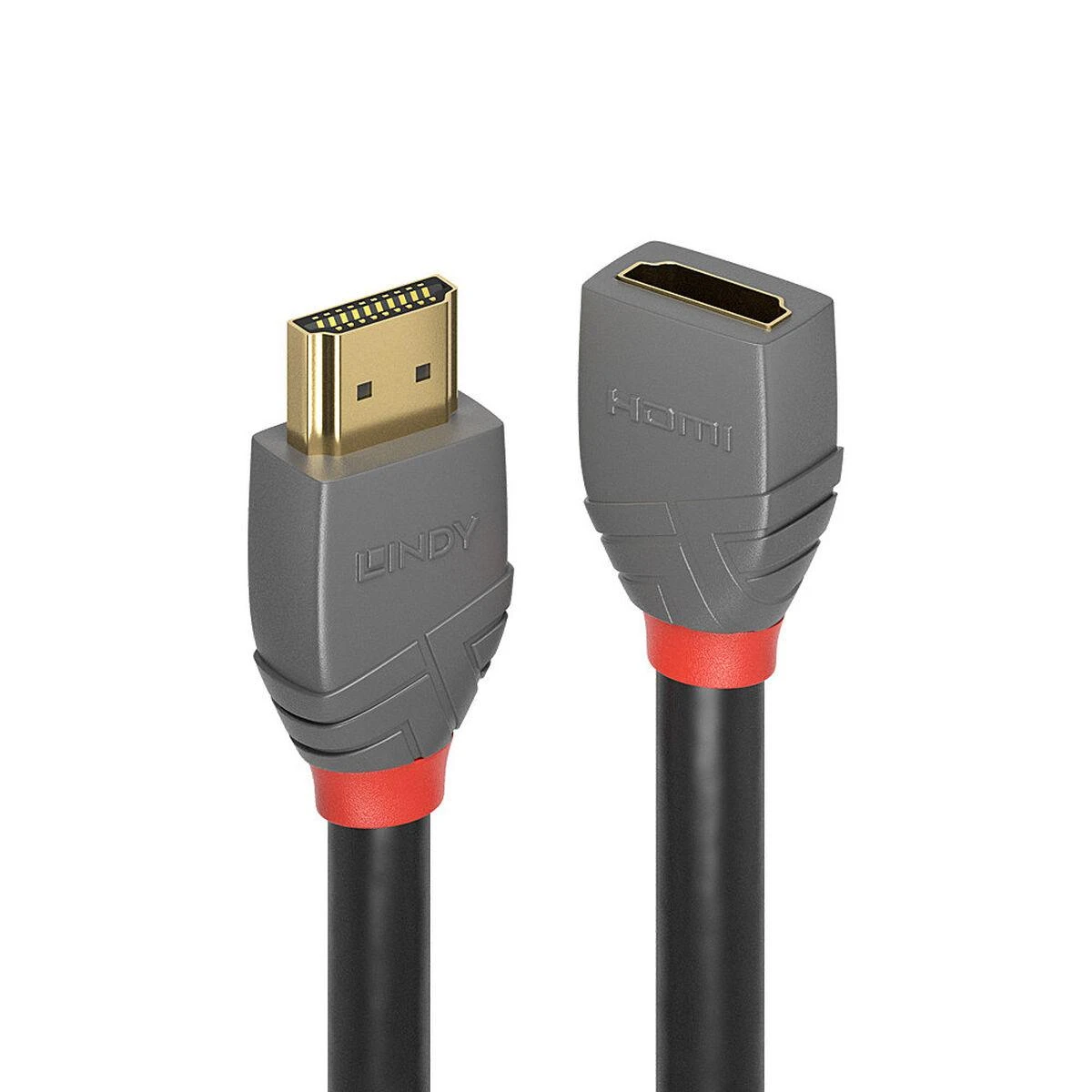 LINDY HDMI prailginimo laidas: M ir F jungčių detalės