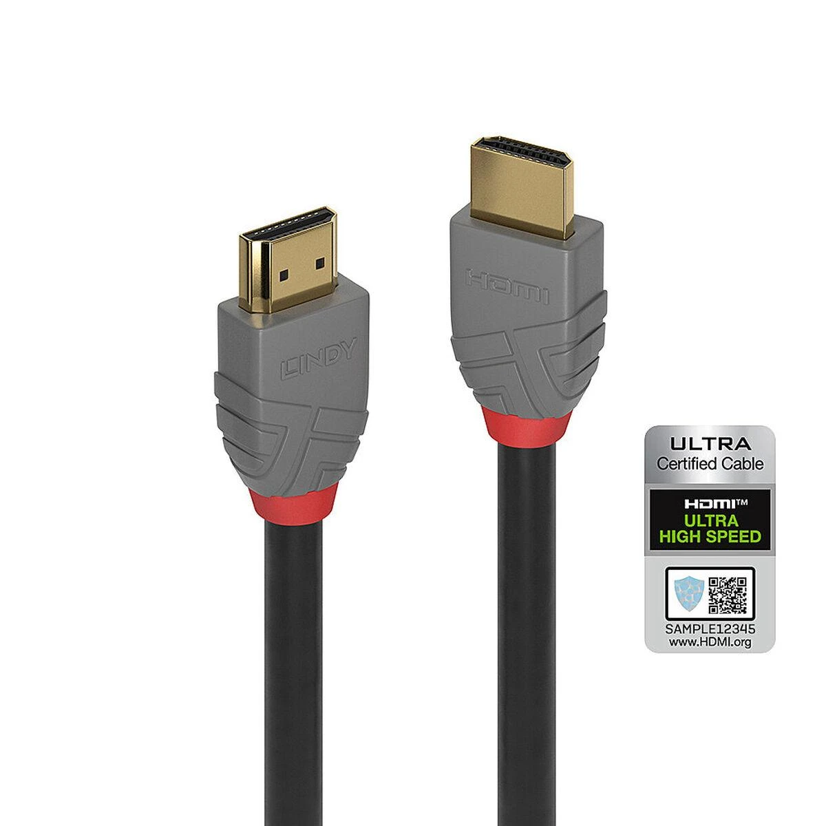 HDMI Laidas - LINDY Anthra Line HDMI Laidas, M/M, Ultra Didelės Spartos, 48Gbps, 10240x4320@120Hz, 0.5 m, Juodas