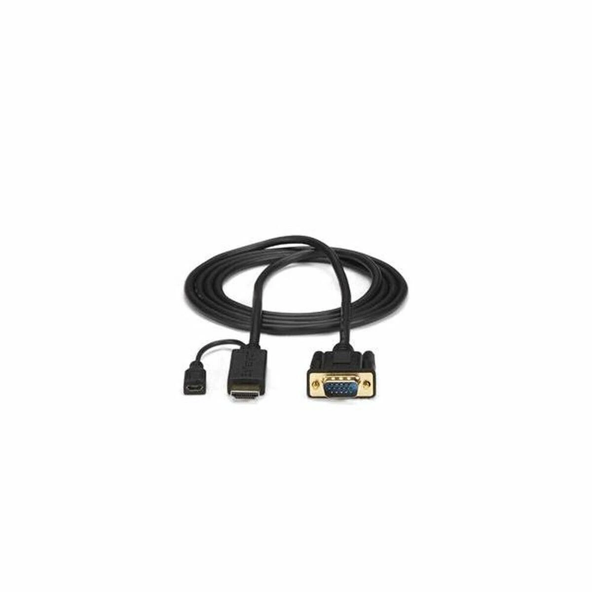 Kabelis StarTech HDMI - D - Sub (VGA) + mikro USB 0.9 m juodas (HD2VGM3)