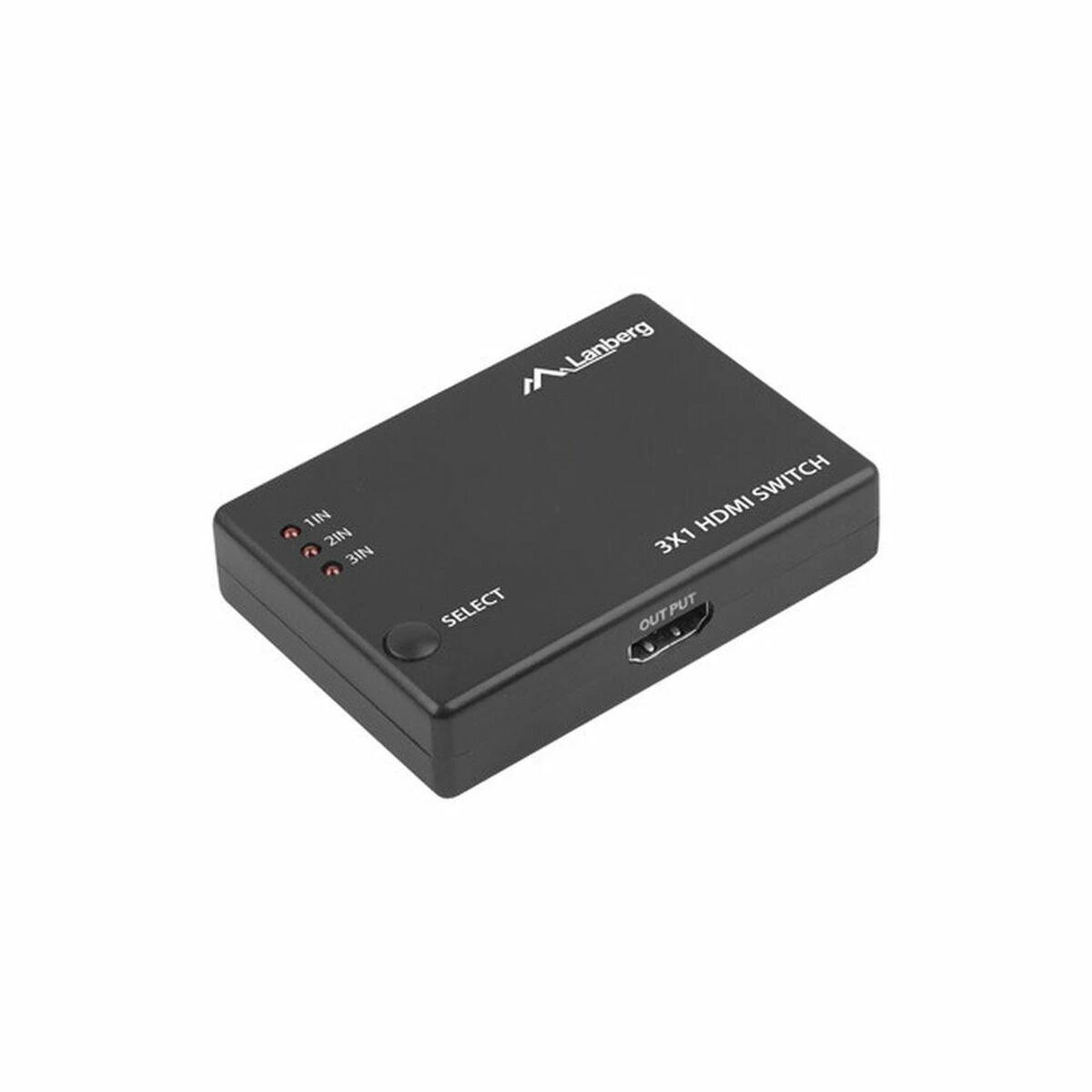 LANBERG switch video 3-port HDMI juodas + micro USB prievadas