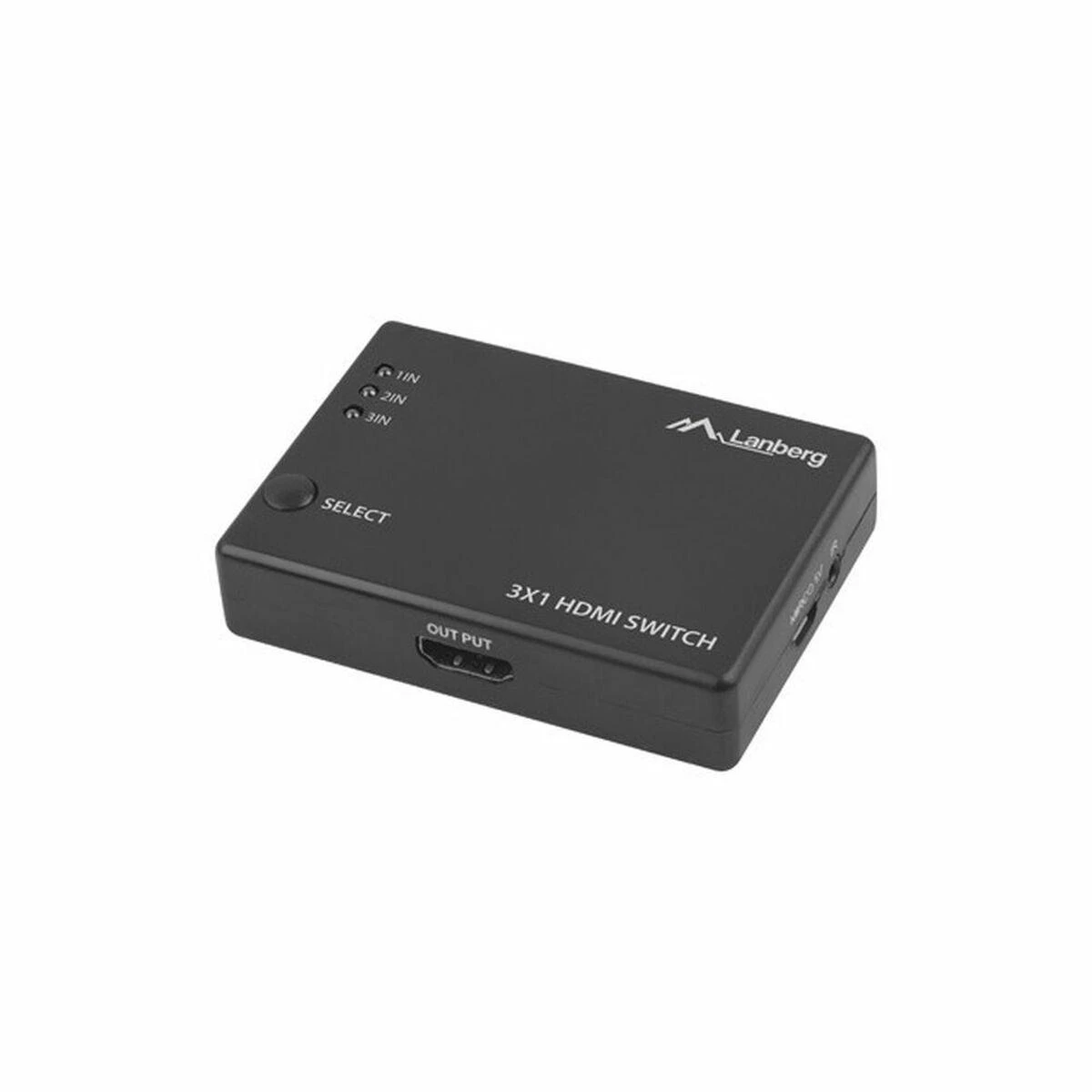 LANBERG switch video 3-port HDMI juodas + micro USB prievadas