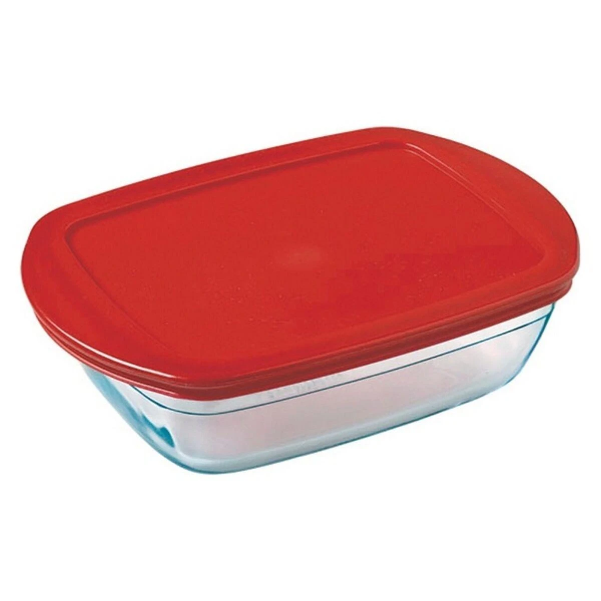 Stačiakampis orkaitėje atsparus indas su plastikiniu dangčiu 23 x 15 cm OCUISINE