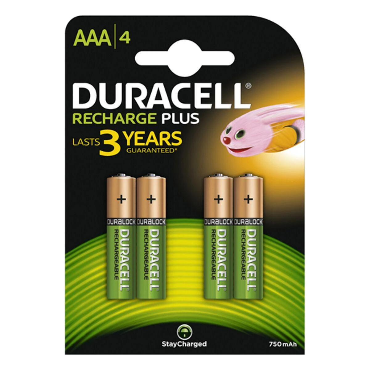 Duracell Recharge Plus baterijos AAA 4 pakuotės, 750 mAh