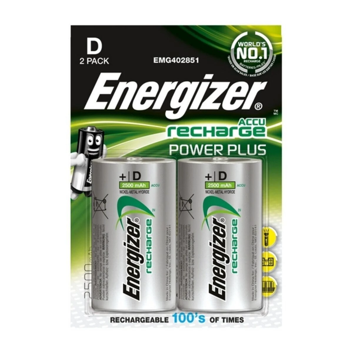 AKUMULIATORIUS BAT-HR20/AKU-2500*P2 1.2 V HR20 / D ENERGIZER