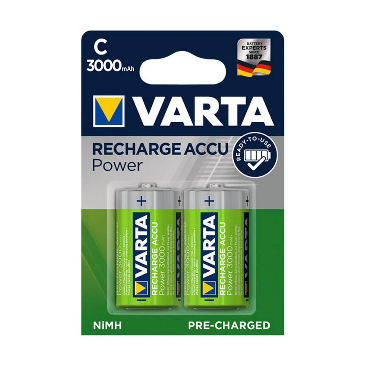 1x2 Varta įkraunamas Accu C Ready2Use NiMH Baby 3000 mAh