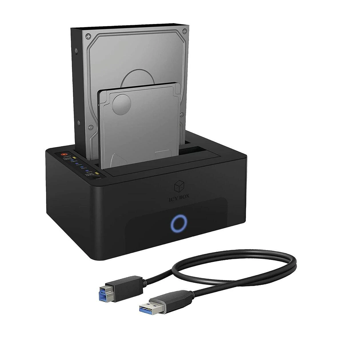 Icy Box „RaidSonic ICYBOX IB-1232CL-U3 2Bay“ prijungimo / klonavimo stotis, skirta 2,5 colio ir 3,5 colio HDD „Sata USB 3.2 Gen 1“