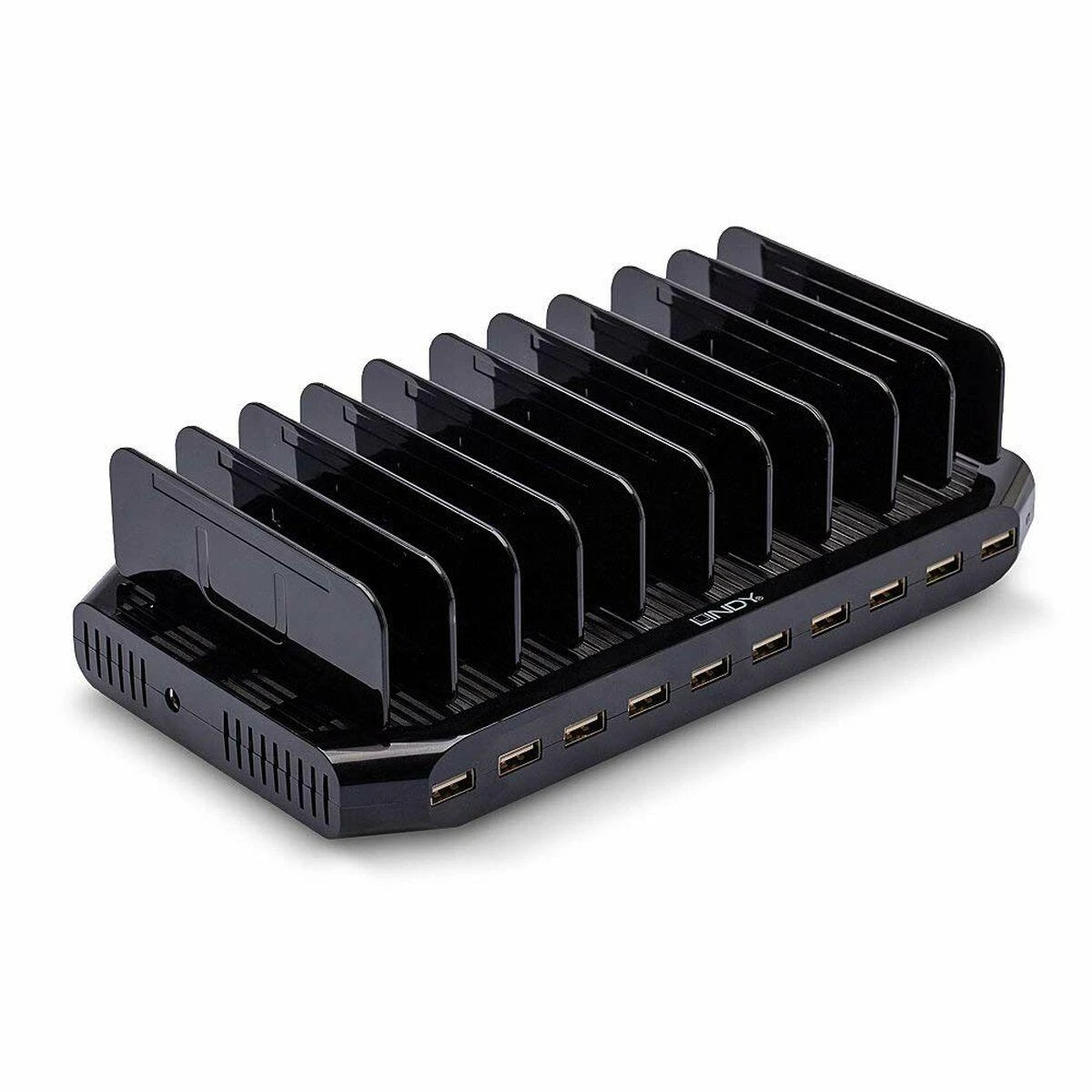USB Įkrovimo Stotelė - LINDY USB Įkrovimo Stotelė, 96W, 10 Jungčių, USB Type A, 5V/18A, Juoda