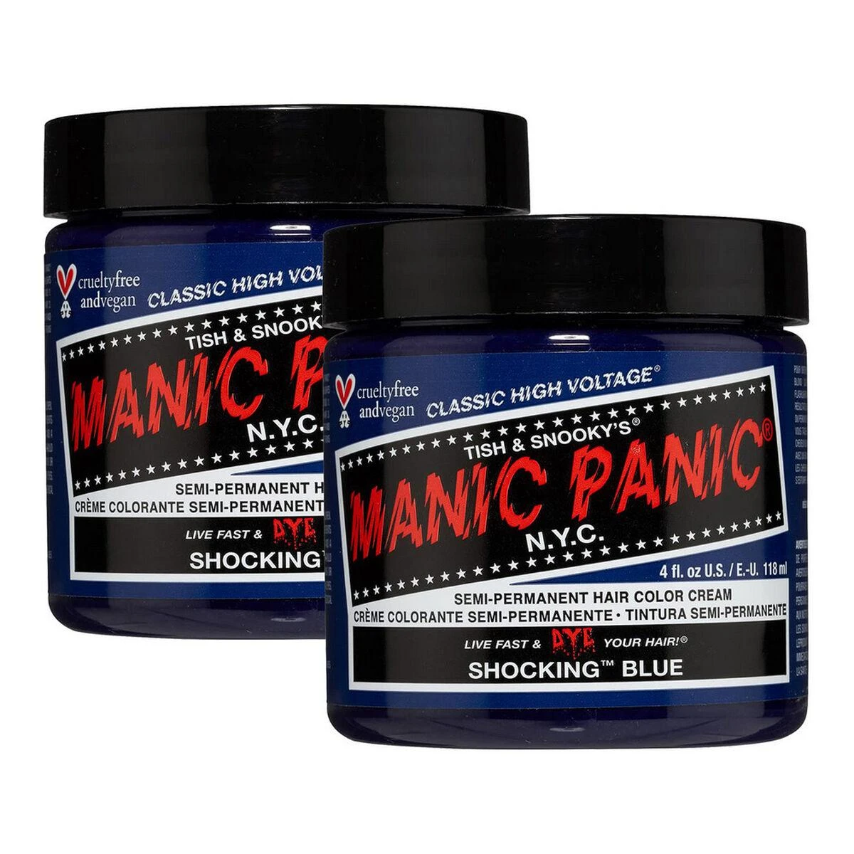 „Manic Panic Classic High Voltage Shocking Mėlyna“ pusiau ilgalaikiai plaukų dažai, 118 ml