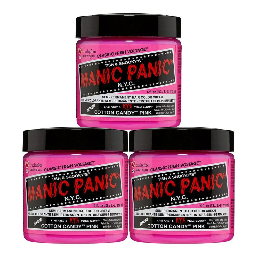 Manic Panic Classic High Voltage cukraus vata Rožinė pusiau ilgalaikiai plaukų dažai, 118 ml